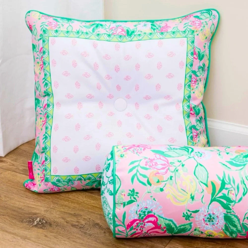 Lilly Pulitzer Large Pillow 20x20 Pillow Indoor/Outdoor Via Amore Spritzer